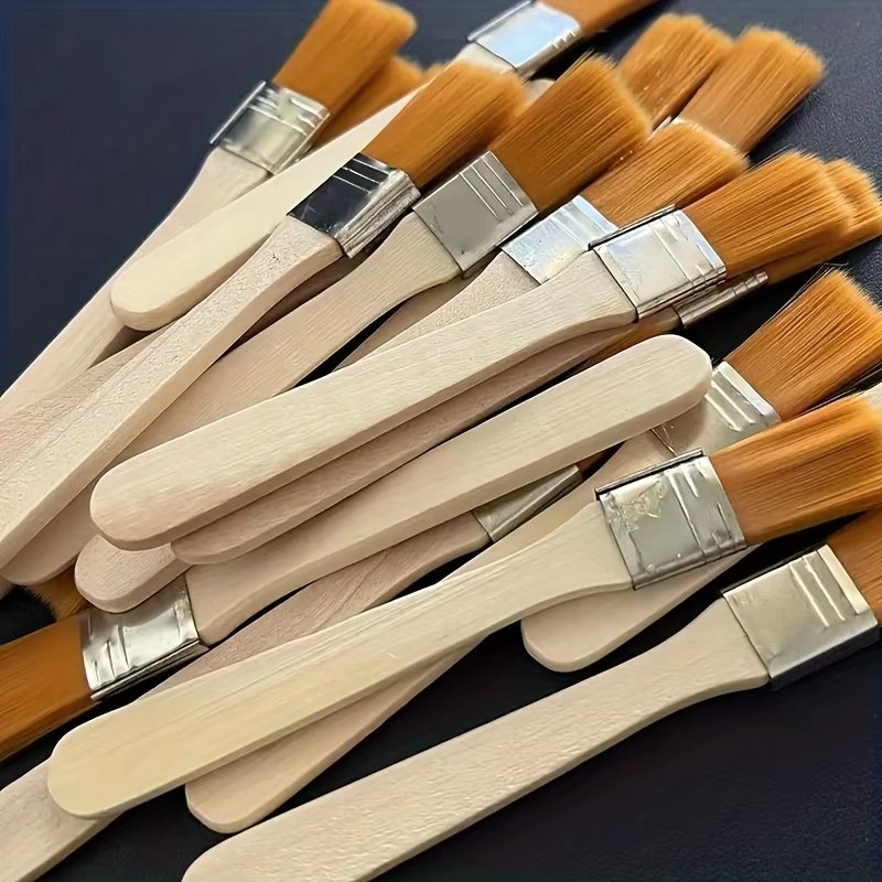 Brush Bristle Set - 10本木製ハンドルナイロン毛ペイントブラシ 油絵、ほこり取り、掃除用 - バッテリーなしの充電式ハンドツールセット