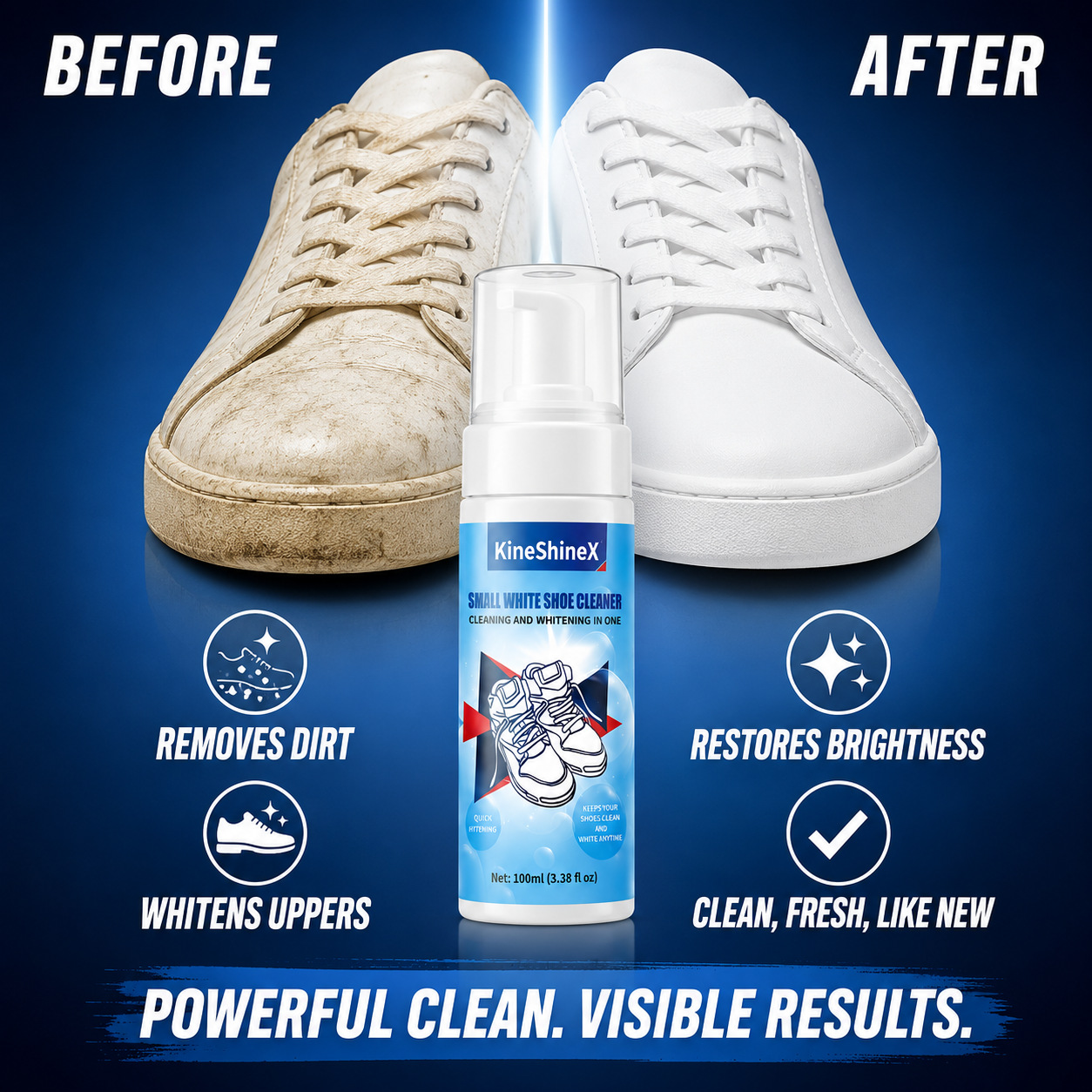 Sneaker Care Kit - ギヘン靴クリーナーキット、水を使わない泡状靴クリーナー、靴ブラシと靴拭きクロス付き、スニーカーケア、靴のお手入れに最適